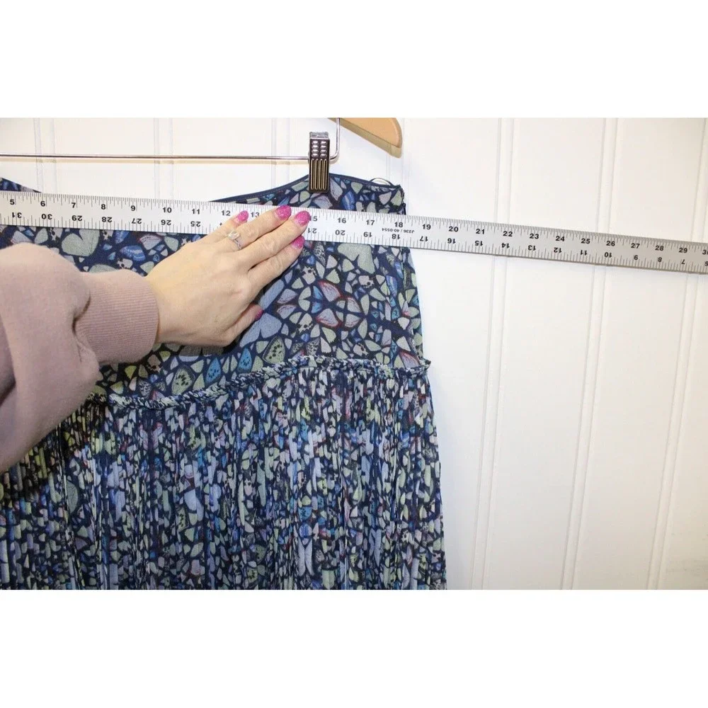 Ted Baker Lailaah Corrugated Pleat Midi Skirt Blue Size 5 US‎ 12  $275